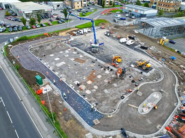 McDonalds drive thru road construction