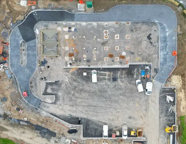 top down view of McDonalds construction site