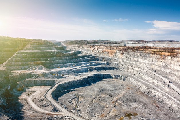 aerial picture of a quarry