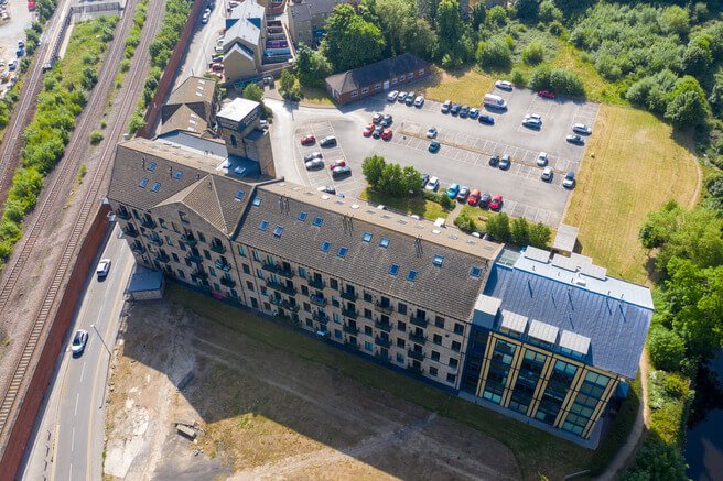 aerial picture of block of flats