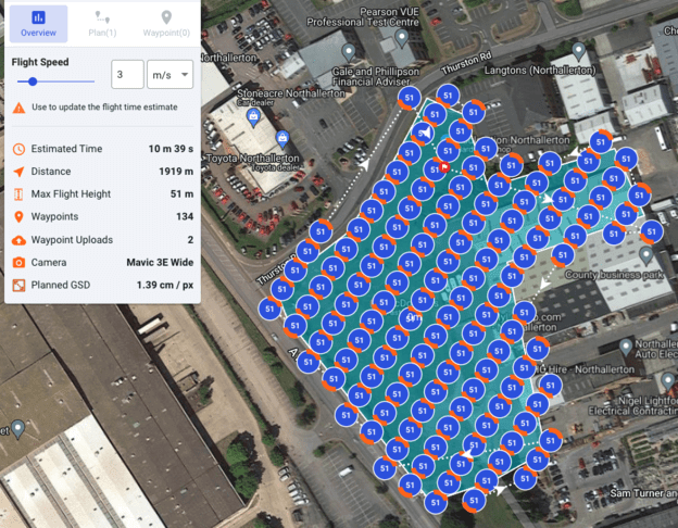 drone 2D mapping mission - droneharmony planning software